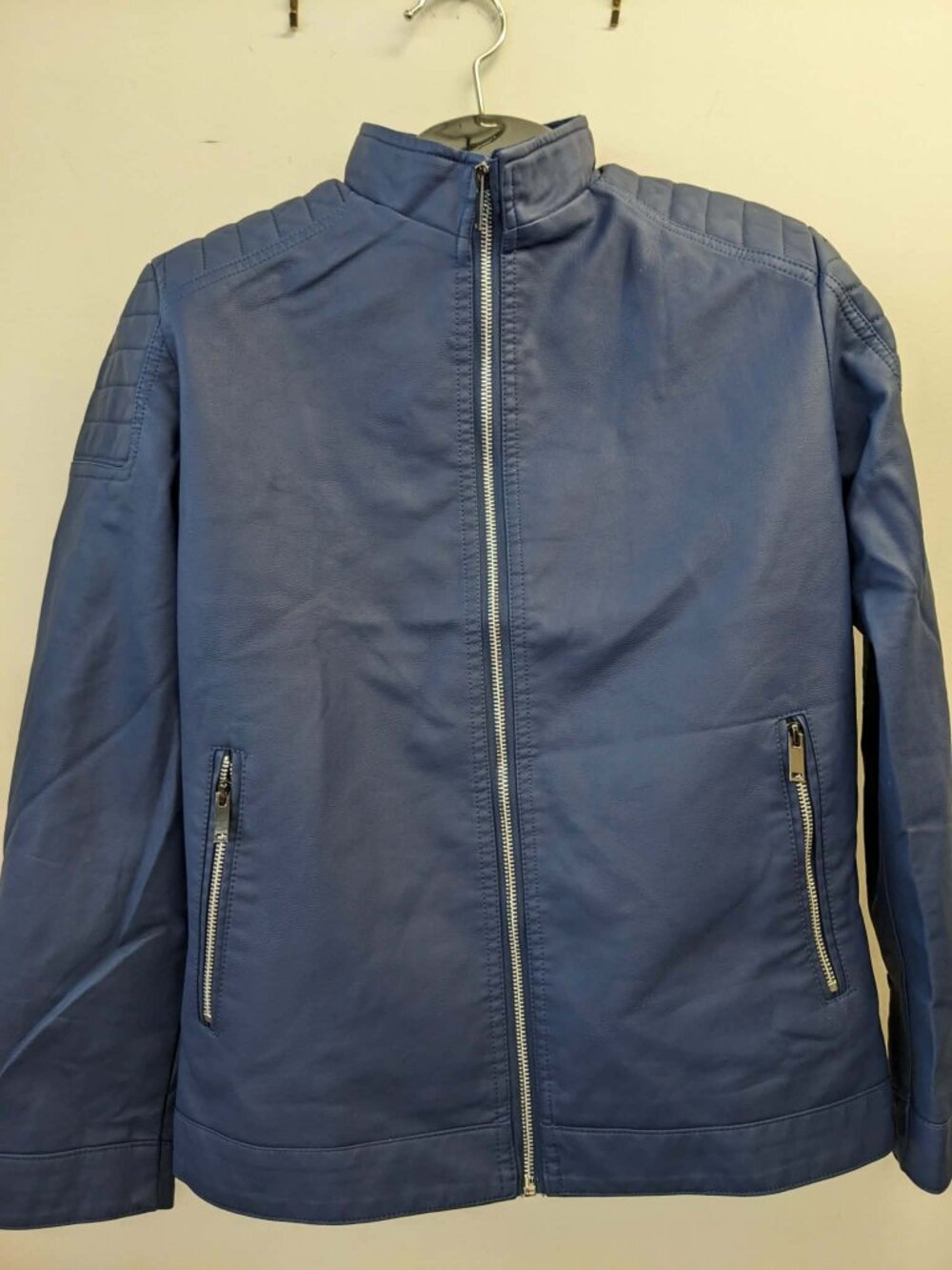 Men Air Force Bzlue Pleather Jacket